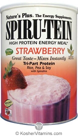 Nature`s Plus Kosher Spiru-tein Protein Shake Strawberry Flavor Rice, Pea & Soy  5 LB