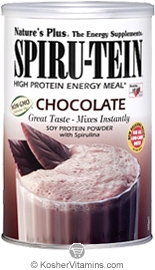Nature`s Plus Kosher Spiru-Tein Protein Shake Chocolate Flavor Rice, Pea & Soy 1.05 LB.