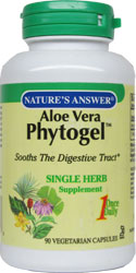Natures Answer Aloe Vera Phytogel Vegetarian Suitable not Certified Kosher 90 Vegetarian Capsules
