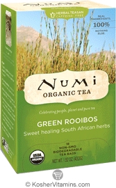 Numi Tea Kosher Organic Green Rooibos Pack of 6 18 Bags of Tea