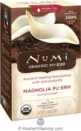 Numi Tea Kosher Organic Magnolia Puerh Pack of 6 16 Bags of Tea