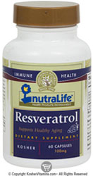 NutraLife Kosher Resveratrol 100 Mg 60 Capsules
