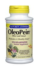 Natures Answer Standardized OleoPein Olive Leaf Extract Vegetarian Suitable not Certified Kosher  60 Vegicaps