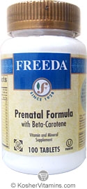 Freeda Kosher Prenatal Formula with Beta-Carotene 100 Tablets