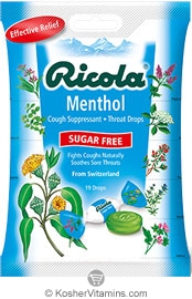 Ricola Kosher Sugar Free Menthol Cough Drops 19 Drops  19 Drops