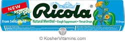 Ricola Kosher Sugar Free Menthol Cough Drops 1 Stick
