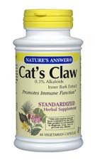 Natures Answer Kosher Standardized Cat&rsquo;s Claw Inner Bark Extract 60 Capsules