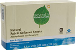 Seventh Generation Natural Fabric Softener Sheets Blue Eucalyptus and Lavender 65 Sheets