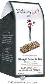 Skinnygirl Kosher Dark Chocolate Multi-Grain Pretzel Dairy On the Go Snack Bars   5 Bars