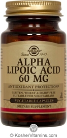 Solgar Alpha Lipoic Acid 60 Mg.  60 Vegetable Capsules