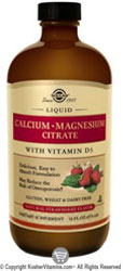 Solgar Kosher Liquid Calcium Magnesium Citrate with Vitamin D3 Natural Strawberry Flavor  16 OZ