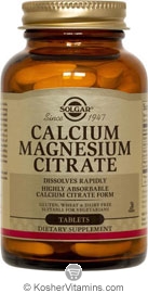 Solgar Kosher Calcium Magnesium Citrate 100 Tablets