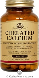 Solgar Kosher Chelated Calcium 250 Tablets