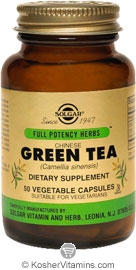 Solgar Kosher FP Chinese Green Tea 50 Vegetable Capsules