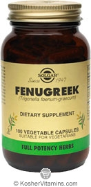 Solgar Kosher FP Fenugreek  100 Vegetable Capsules