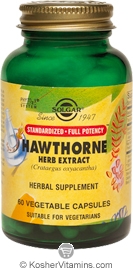 Solgar Kosher SFP Hawthorne Herb Extract 60 Vegetable Capsules