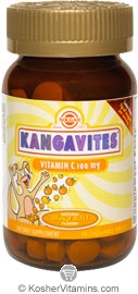 Solgar Kosher Kangavites Vitamin C 100 Mg. - Orange Burst Flavor  90 Chewable Tablets