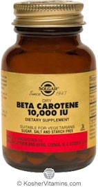 Solgar Kosher Dry Beta Carotene 10,000 IU 100 Tablets