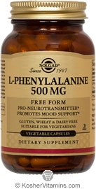 Solgar Kosher L-Phenylalanine 500 Mg 50 Vegetable Capsules