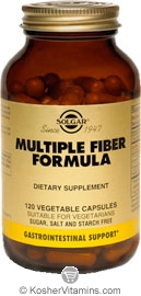 Solgar Multiple Fiber Formula Vegetarian Suitable Not Certified Kosher 120 Vegetable Capsules