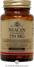 Solgar Kosher Niacin 250 Mg 100 Tablets