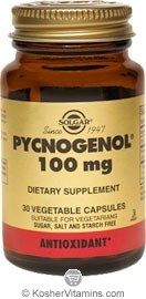 Solgar Kosher Pycnogenol 100 mg  30 Vegetable Capsules