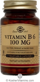 Solgar Kosher Vitamin B-6 100 Mg 250 Vegetable Capsules
