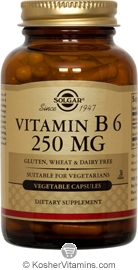 Solgar Kosher Vitamin B-6 250 Mg 250 Vegetable Capsules