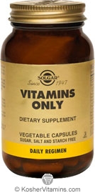 Solgar Kosher Vitamins Only 60 Vegetable Capsules
