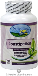 Sunshine Health Constipation - Kosher for Passover 100 Vegetarian Capsules