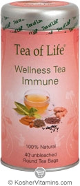 Tea Of Life Kosher 100% Natural Wellness Tea Immune 40 Tea Bags