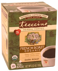 Teeccino Kosher Herbal Coffee Organic French Roast Star-K 10 Tea Bags