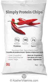 The Simply Bar Kosher Simply Protein Chips Chili Flavor 12 Bags