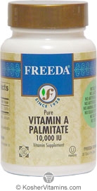 Freeda Kosher Vitamin A Palmitate 10,000 I.U. 100 Tablets
