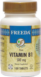Freeda Kosher Pure Vitamin B-1 500 mg. 100 Tablets
