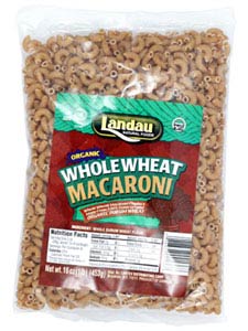Landau Kosher Whole Wheat Pasta Macaroni Organic 16 OZ