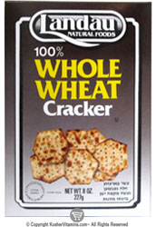Landau Kosher 100% Whole Wheat Crackers 8 oz