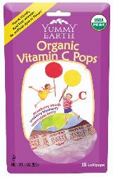 Yummy Earth Kosher Organic Vitamin C Pops 15 Lollipops