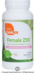 Zahlers Kosher Female ZSK 180 Vegetarian  Capsules