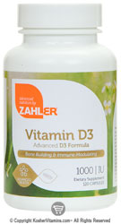 Zahlers Kosher Vitamin D3 1000 IU 250 Capsules