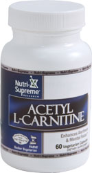 Nutri-Supreme Research Kosher Acetyl-L-Carnitine 500 mg.  BUY 1 GET 1 FREE  60 Vegicaps