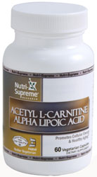 Nutri-Supreme Research Kosher Acetyl-L-Carnitine Alpha Lipoic Acid  BUY 1 GET 1 FREE  60 Vegetarian Capsules