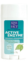 Kiss My Face Deodorant Stick Active Enzyme Fragrance Free  2.48 OZ