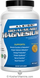 Integrated Supplements Kosher Albion Bio-Available Magnesium Glycinate/Malate 180 Vegetable Capsules