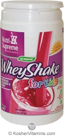 Nutri-Supreme Research Kosher WheyShake for Kids All Natural Fortified Dairy Cholov Yisroel Berry Flavor 1 LB