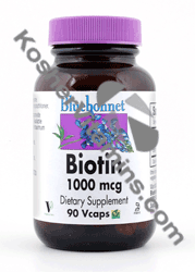 Bluebonnet Kosher Biotin 1000 mcg 90 Vcaps
