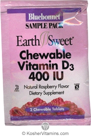 Bluebonnet Kosher EarthSweet Chewable Vitamin D3 400 IU - Free with a $49 Purchase 1 Pack