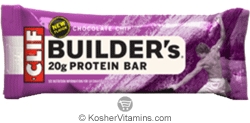 Clif Bar Kosher Builder&rsquo;s 20g Protein Bar Chocolate Chip Dairy 12 Bars