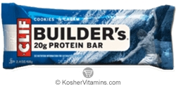 Clif Bar Kosher Builder&rsquo;s 20g Protein Bar Cookies &rsquo;N Cream Dairy 12 Bars