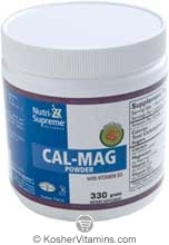 Nutri-Supreme Research Kosher Cal-Mag Powder with Vitamin D3 Strawberry Orange Flavor 330 grams
